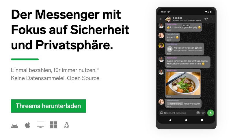 Threema Sicherer Messenger